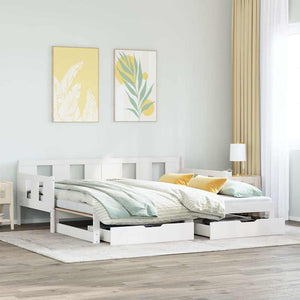 Letto Estraibile con Cassetti senza Materasso Bianco 80x200 cm 3302228