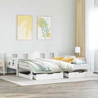 Letto Estraibile con Cassetti senza Materasso Bianco 90x190 cm 3302230