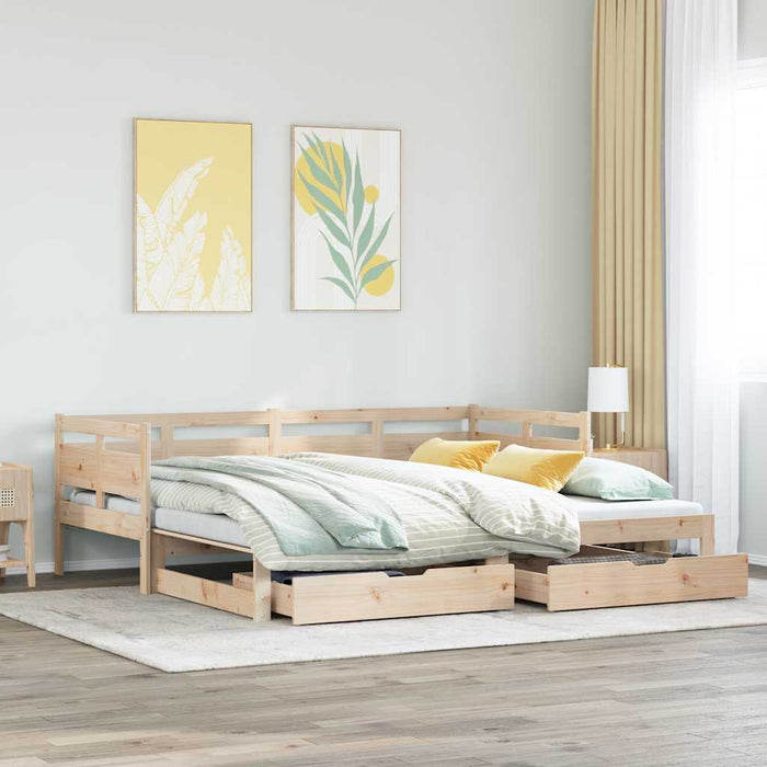 Divano Letto Estraibile con Cassetti senza Materasso 90x200 cm