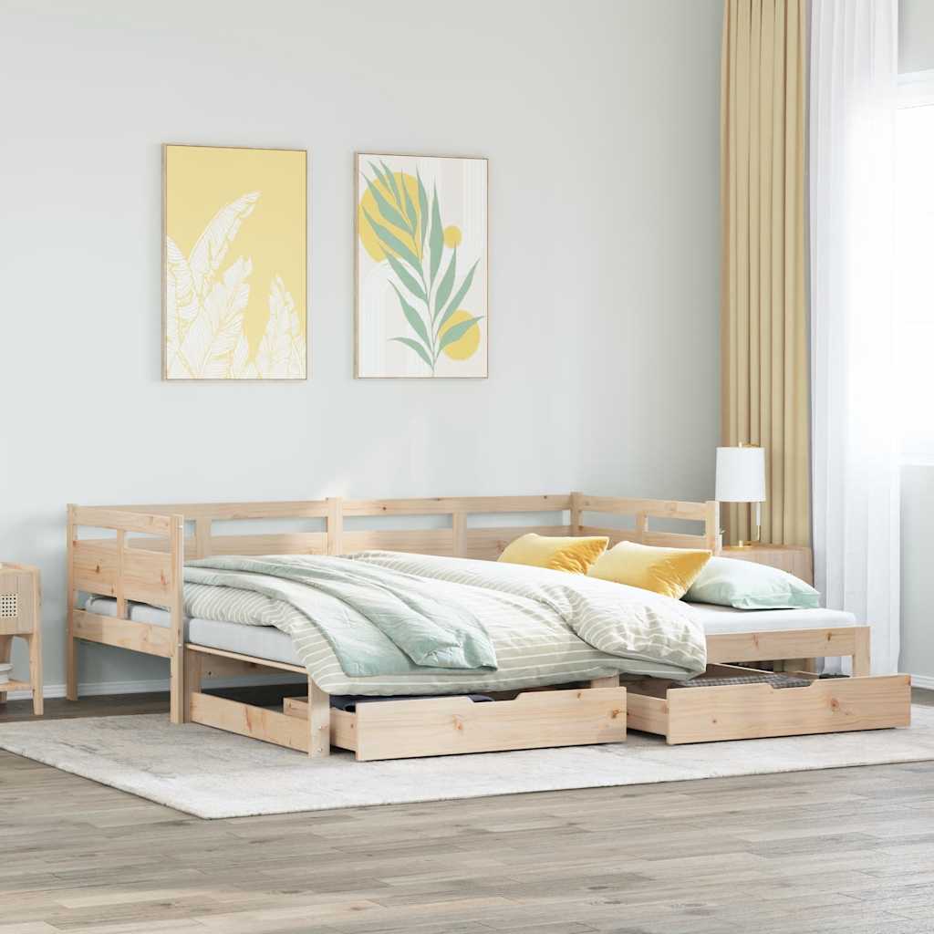 Divano Letto Estraibile con Cassetti senza Materasso 80x200 cm