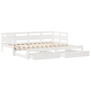 vidaXL Letto Estraibile con Cassetti senza Materasso Bianco 90x190 cm