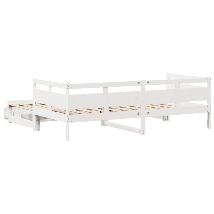 Letto Estraibile con Cassetti senza Materasso Bianco 90x190 cm 3302236