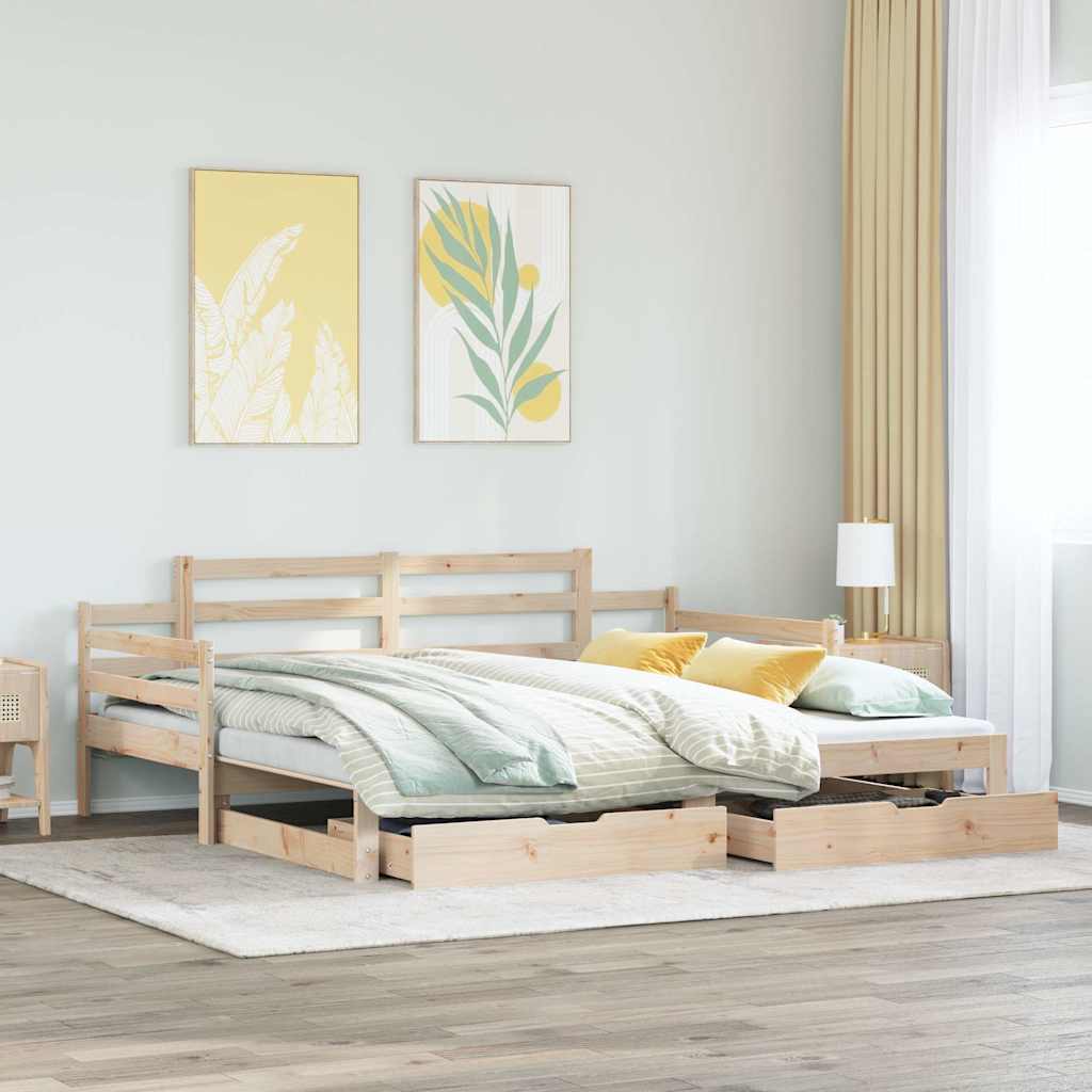 Divano Letto Estraibile con Cassetti senza Materasso 90x200 cm 3302237