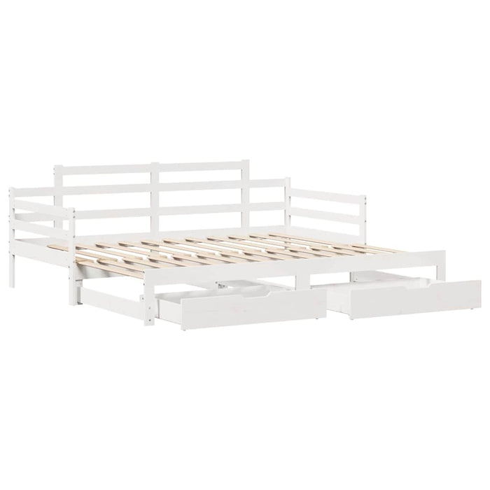 vidaXL Letto Estraibile con Cassetti senza Materasso Bianco 80x200 cm