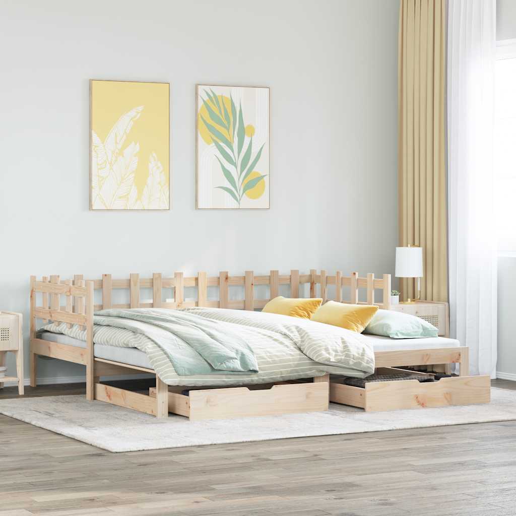 Divano Letto Estraibile con Cassetti senza Materasso 90x200 cm