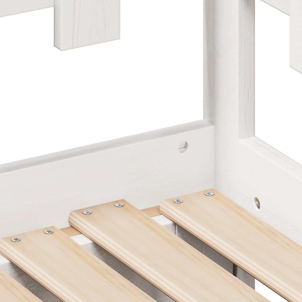 Letto Estraibile con Cassetti senza Materasso Bianco 90x200 cm