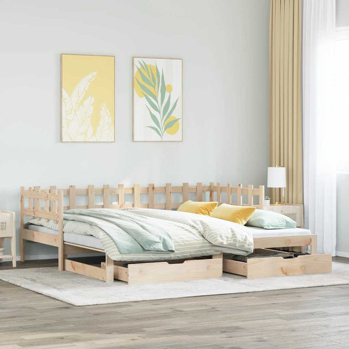 Divano Letto Estraibile con Cassetti senza Materasso 90x190 cm