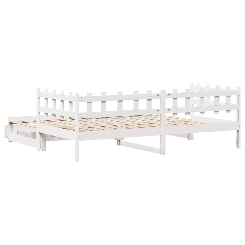 vidaXL Letto Estraibile con Cassetti senza Materasso Bianco 90x190 cm