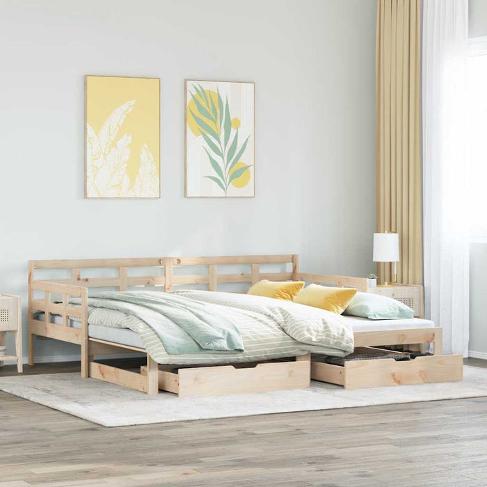 vidaXL Divano Letto Estraibile con Cassetti senza Materasso 90x200 cm