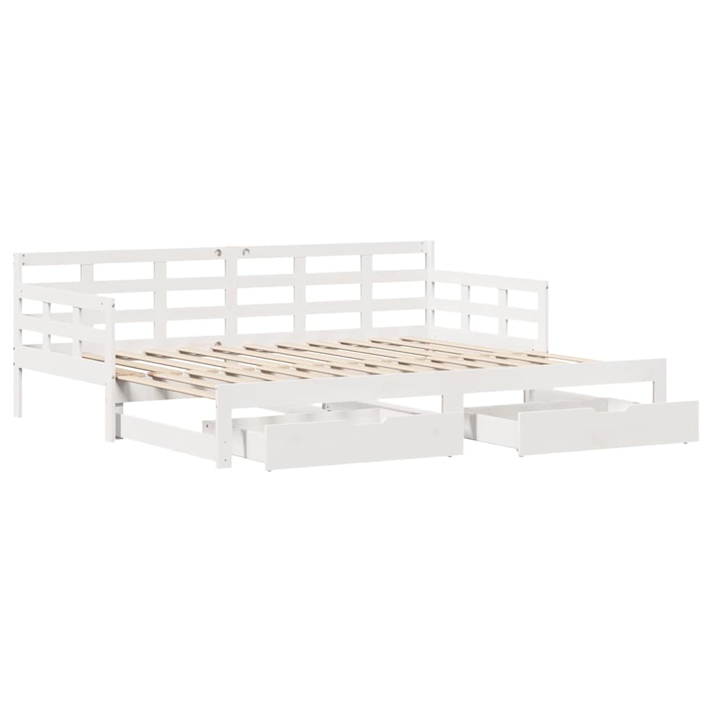 Letto Estraibile con Cassetti senza Materasso Bianco 90x200 cm 3302256
