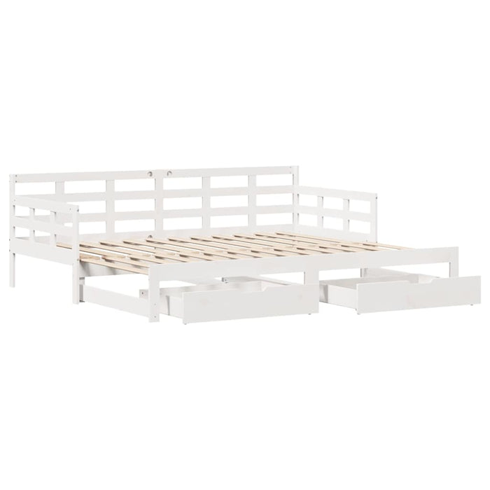 Letto Estraibile con Cassetti senza Materasso Bianco 90x200 cm 3302256