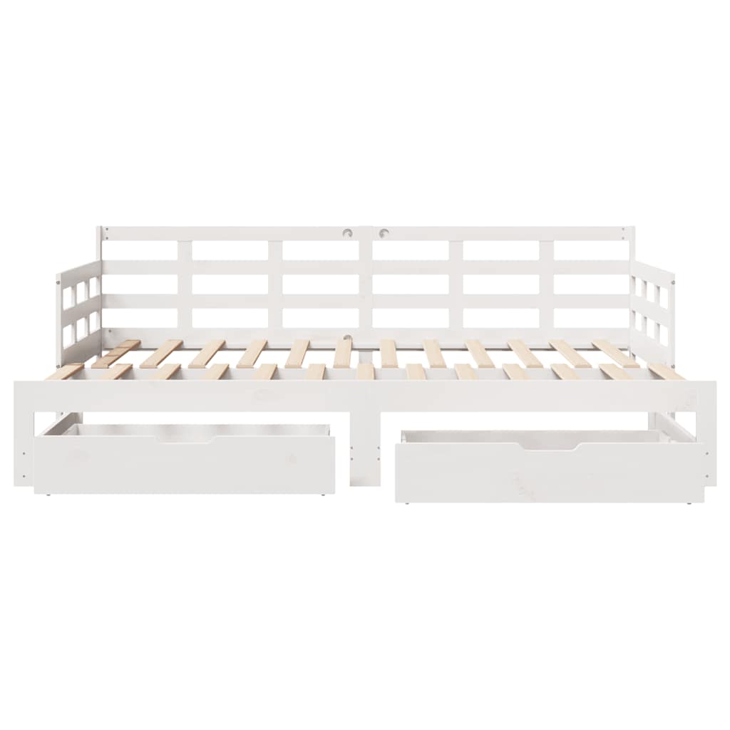 Letto Estraibile con Cassetti senza Materasso Bianco 90x200 cm 3302256