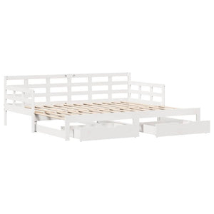 Letto Estraibile con Cassetti senza Materasso Bianco 80x200 cm 3302258