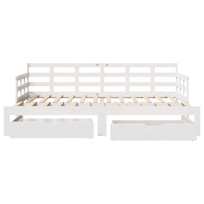 Letto Estraibile con Cassetti senza Materasso Bianco 80x200 cm