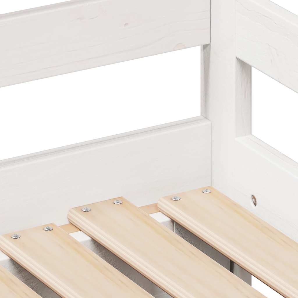 Letto Estraibile con Cassetti senza Materasso Bianco 80x200 cm