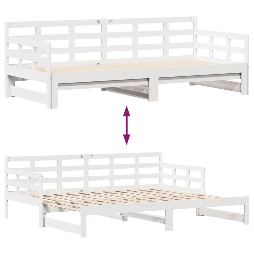 Letto Estraibile con Cassetti senza Materasso Bianco 90x190 cm 3302260