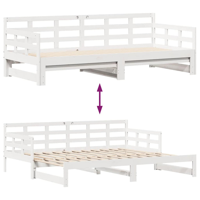 Letto Estraibile con Cassetti senza Materasso Bianco 90x190 cm 3302260