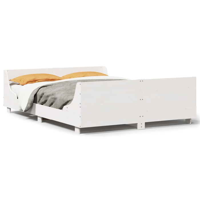 Letto senza Materasso Bianco 150x200 cm Legno Massello di Pino 3302280