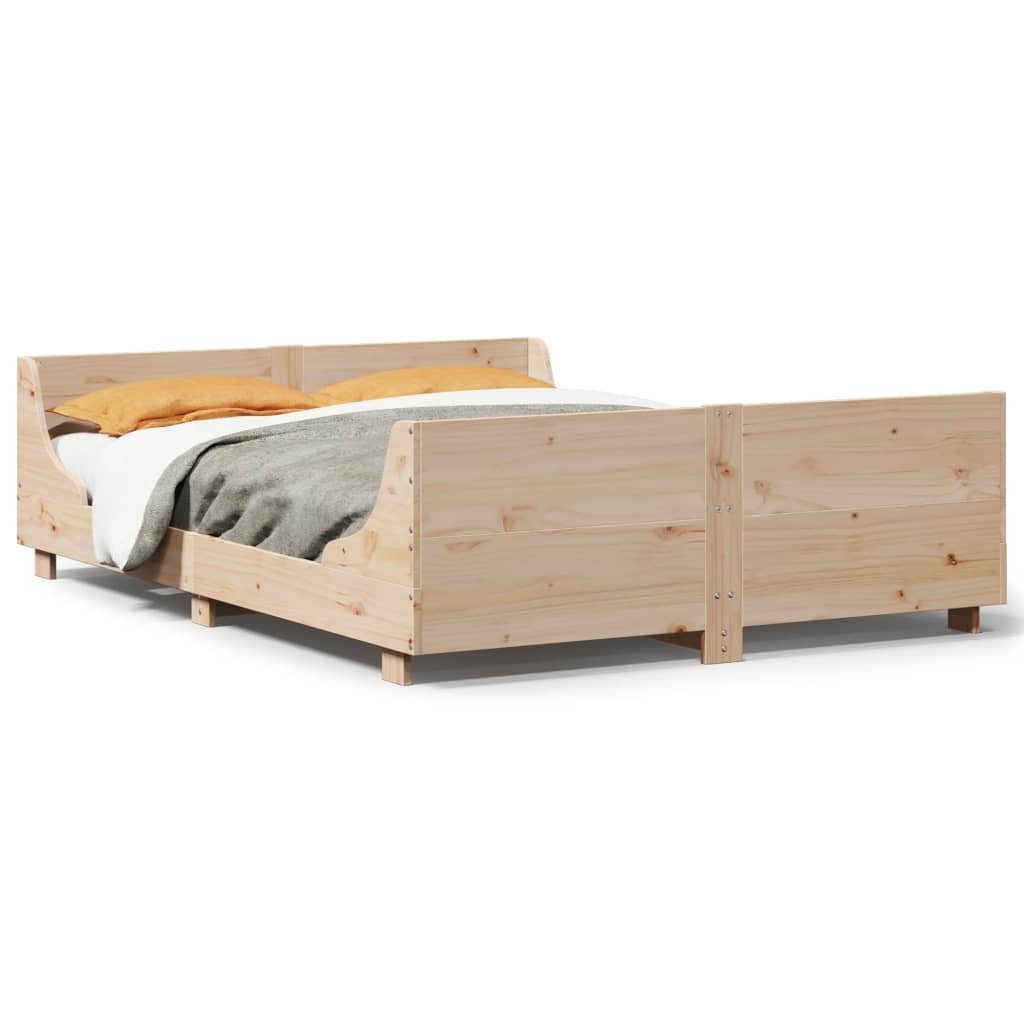 Letto senza Materasso 140x200 cm in Legno Massello di Pino 3302282