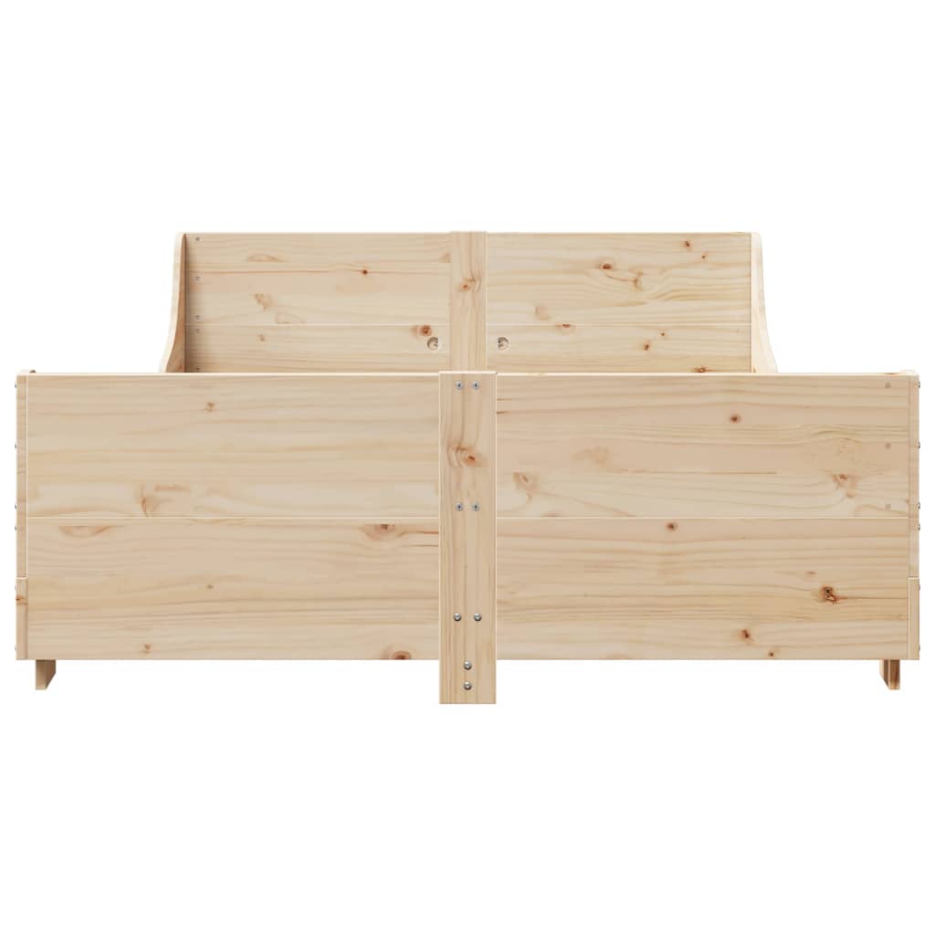 Letto senza Materasso 140x200 cm in Legno Massello di Pino 3302282