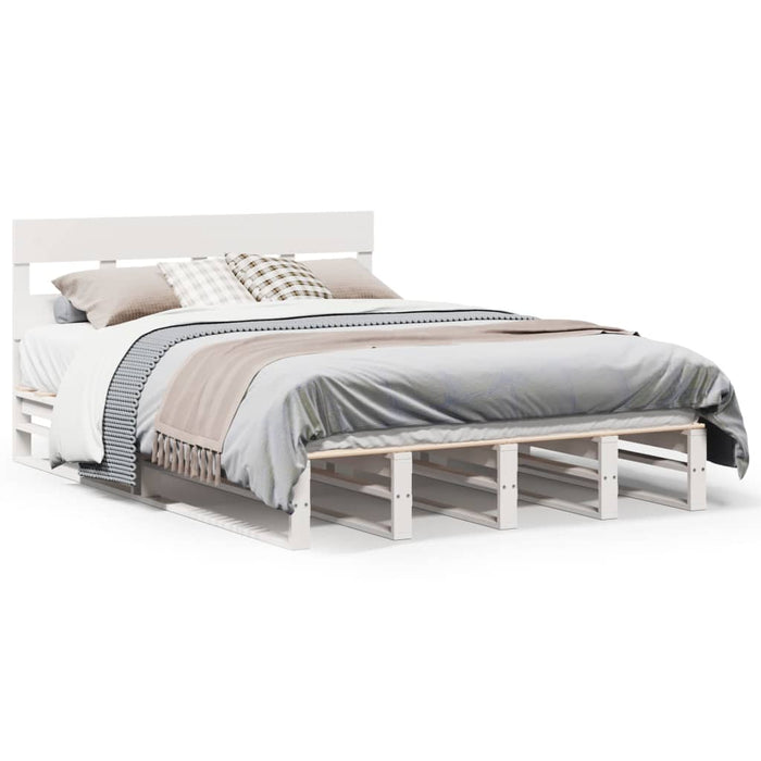 vidaXL Letto senza Materasso Bianco 140x200 cm Legno Massello di Pino