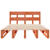vidaXL Giroletto senza Materasso Marrone Cera 140x200cm Massello Pino