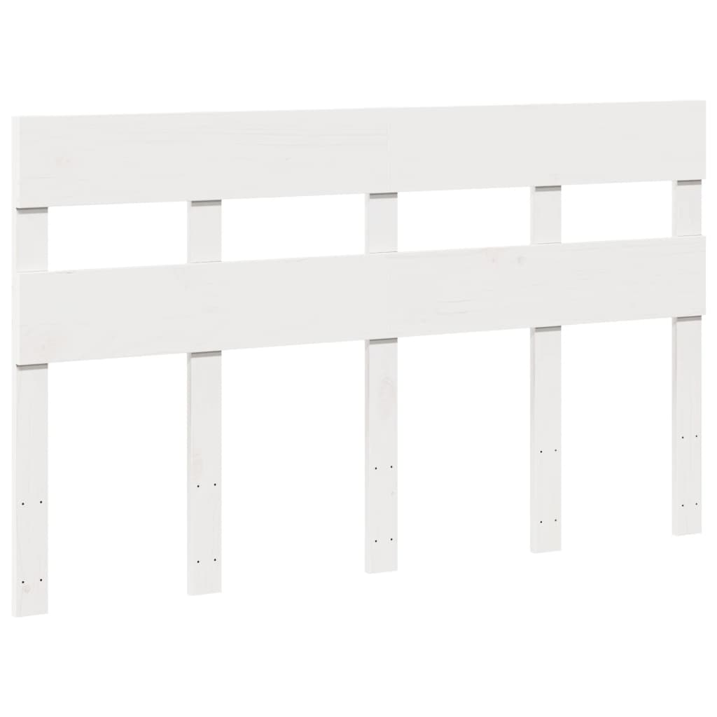 Letto senza Materasso Bianco 135x190 cm Legno Massello di Pino 3302313