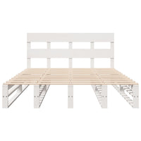 Letto senza Materasso Bianco 135x190 cm Legno Massello di Pino 3302313