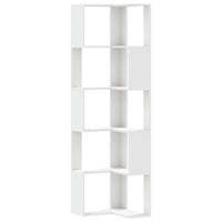 Libreria Angolare 5Ripiani Bianca 50x50x179cm Legno Multistrato 852582