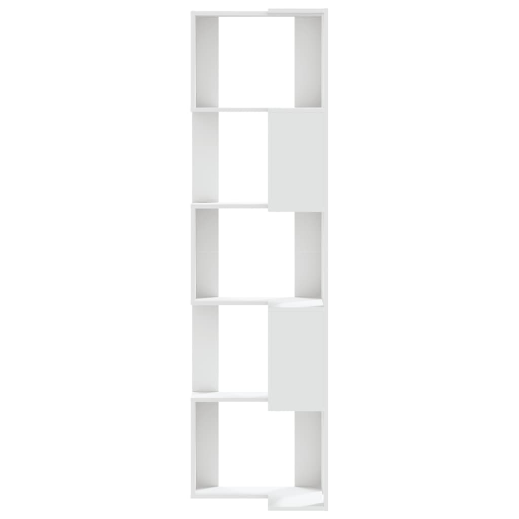 Libreria Angolare 5Ripiani Bianca 50x50x179cm Legno Multistrato 852582