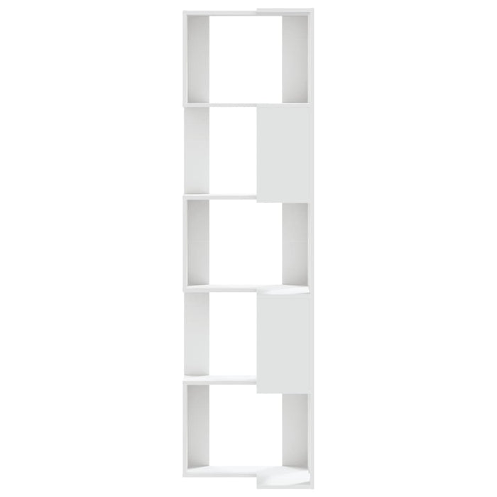 Libreria Angolare 5Ripiani Bianca 50x50x179cm Legno Multistrato 852582