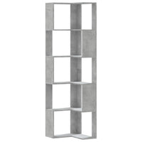 Libreria Angolare 5Ripiani Grigio Cemento 50x50x179 cm Legno 852585