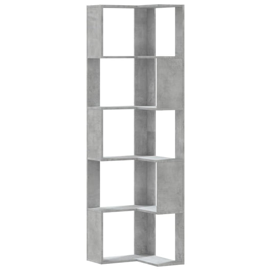 Libreria Angolare 5Ripiani Grigio Cemento 50x50x179 cm Legno 852585