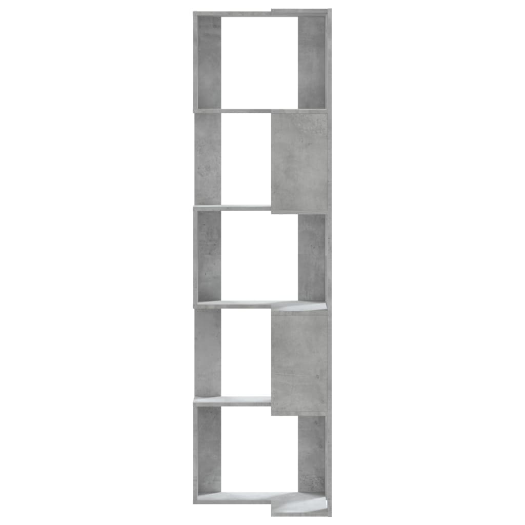 Libreria Angolare 5Ripiani Grigio Cemento 50x50x179 cm Legno 852585