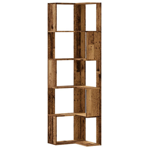 vidaXL Libreria Angolare 5Ripiani Legno Vecchio 50x50x179 cm Legno