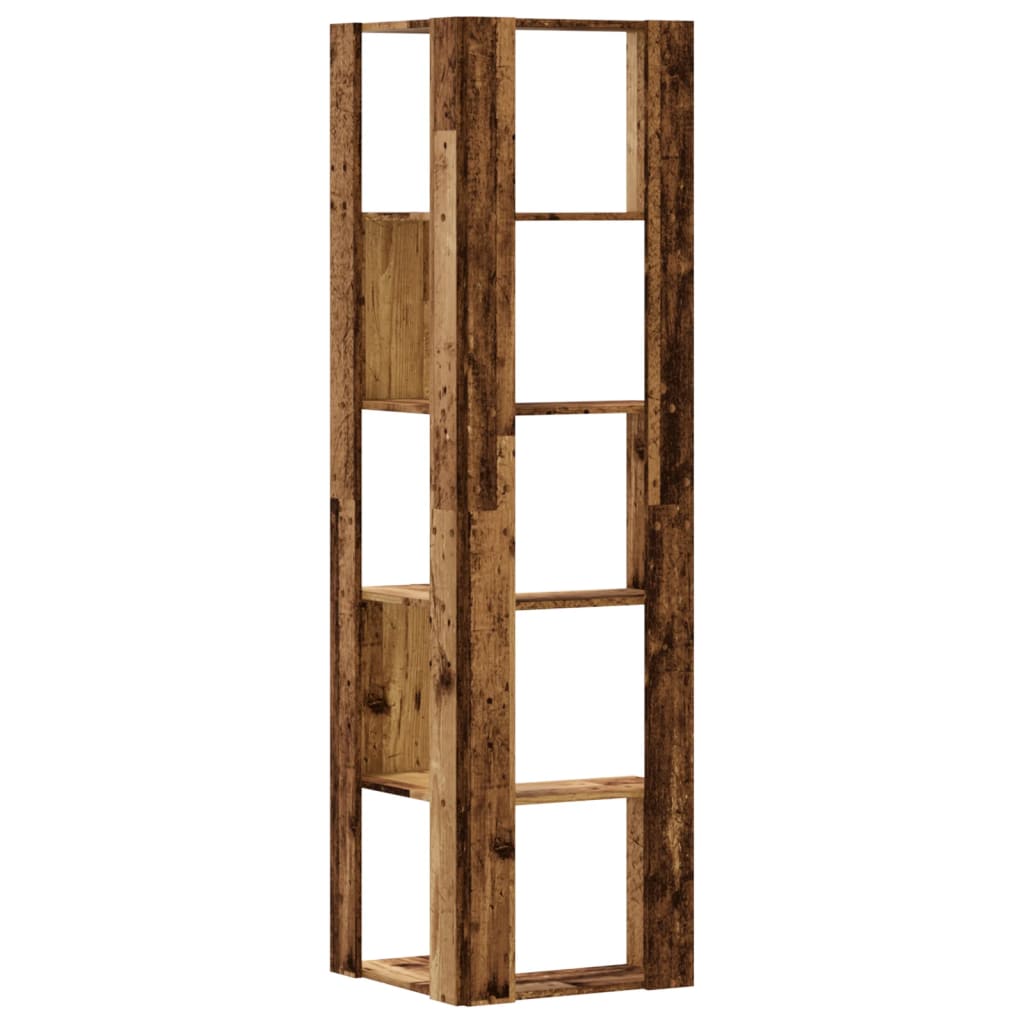 vidaXL Libreria Angolare 5Ripiani Legno Vecchio 50x50x179 cm Legno