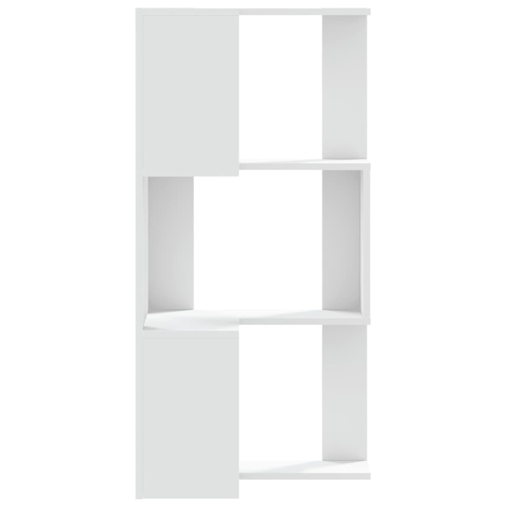 Libreria Angolare 3Ripiani Bianca 50x50x102cm Legno Multistrato