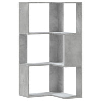 vidaXL Libreria Angolare 3 Ripiani Grigio Cemento 50x50x102 cm Legno