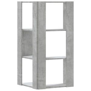 vidaXL Libreria Angolare 3 Ripiani Grigio Cemento 50x50x102 cm Legno