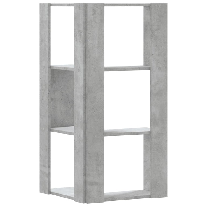 vidaXL Libreria Angolare 3 Ripiani Grigio Cemento 50x50x102 cm Legno