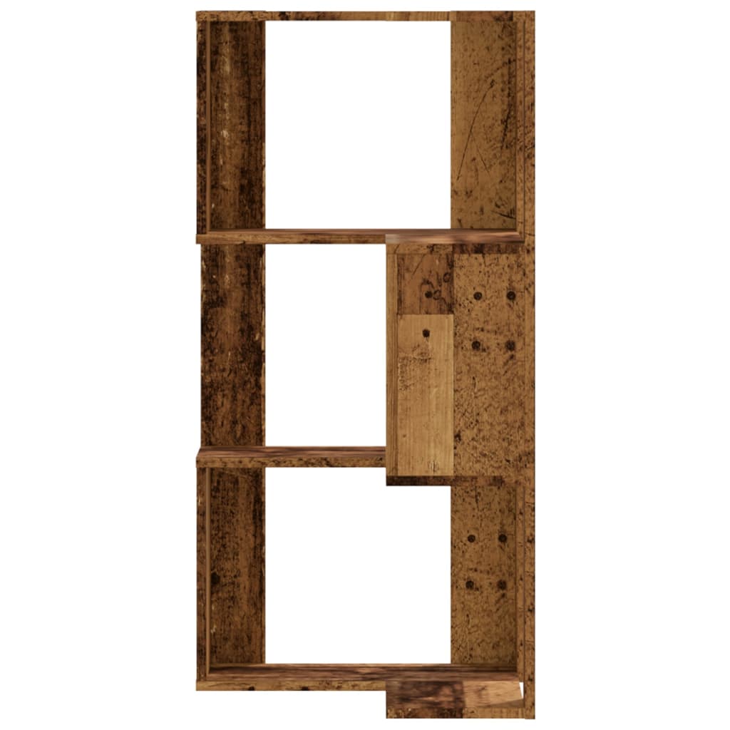 Libreria Angolare 3 Ripiani Legno Vecchio 50x50x102 cm Legno 852598