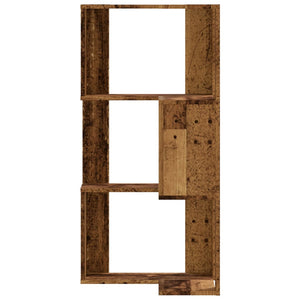 Libreria Angolare 3 Ripiani Legno Vecchio 50x50x102 cm Legno 852598