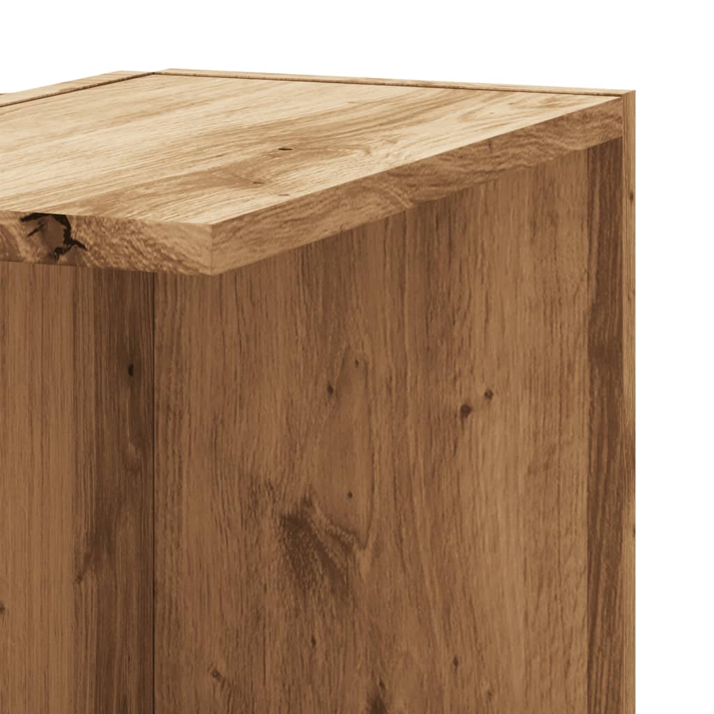 Scaffale Angolare Muro Rovere Artigianale 36,5x36,5x140cm Legno