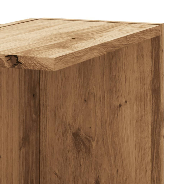 Scaffale Angolare Muro Rovere Artigianale 36,5x36,5x140cm Legno