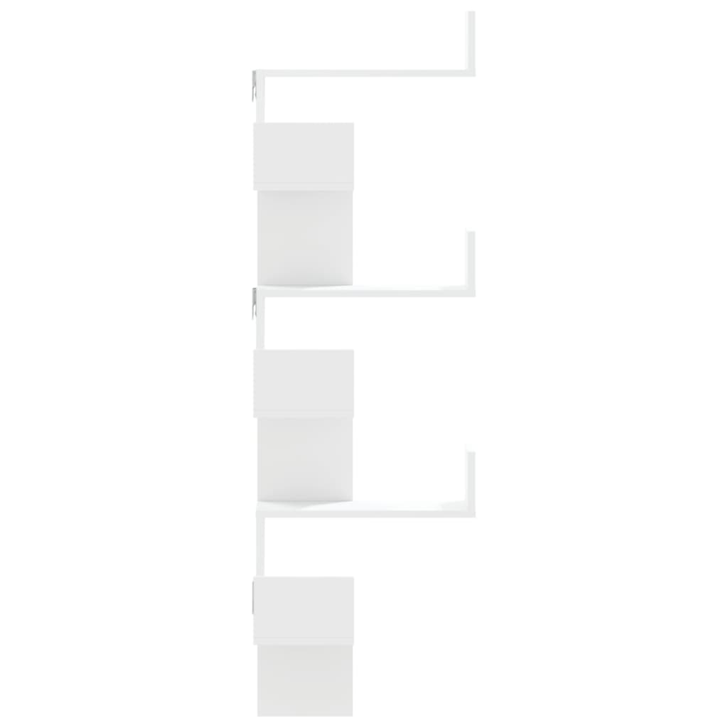 Scaffale Angolare Muro Bianco 45x45x147 cm Legno Multistrato 852636