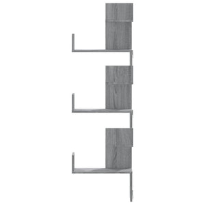 Scaffale Angolare Muro Grigio Sonoma 45x45x147 cm Multistrato