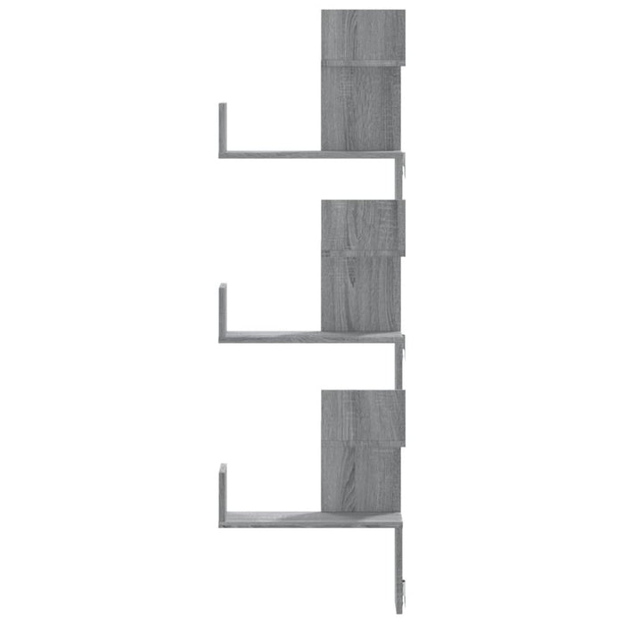 Scaffale Angolare Muro Grigio Sonoma 45x45x147 cm Multistrato