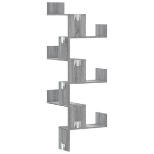 Scaffale Angolare Muro Grigio Sonoma 45x45x147 cm Multistrato