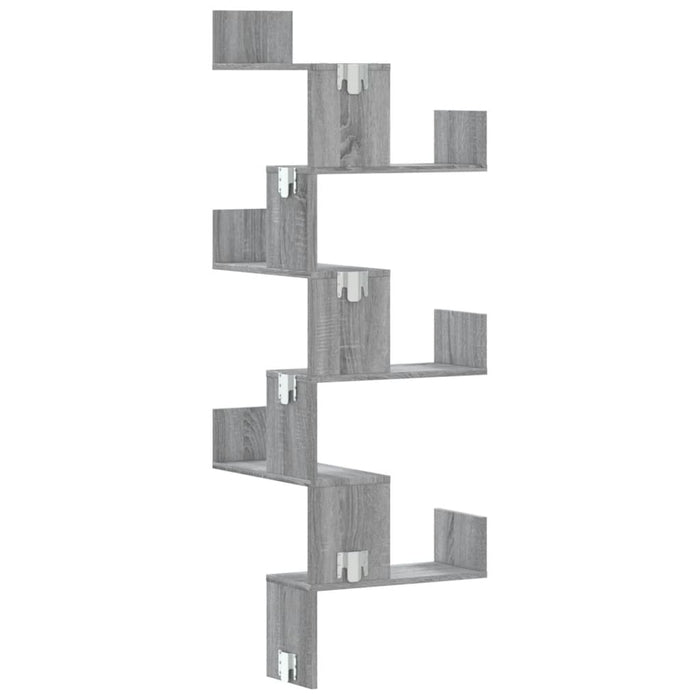 Scaffale Angolare Muro Grigio Sonoma 45x45x147 cm Multistrato