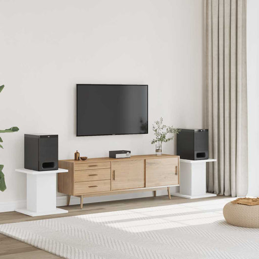 vidaXL Supporti Altoparlanti 2 pz Bianchi 30x30x40cm Legno Multistrato